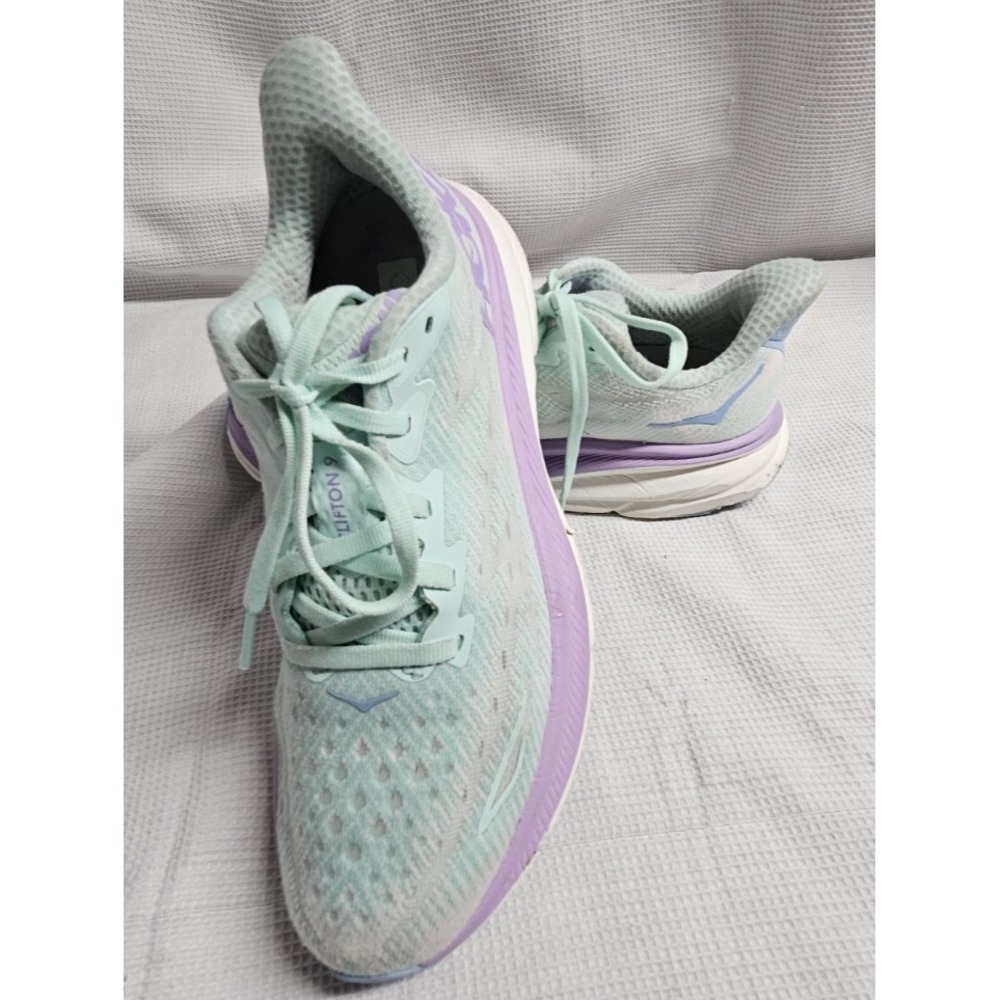 Hoka One One Mint Green and Lavender Athletic Running Shoes
